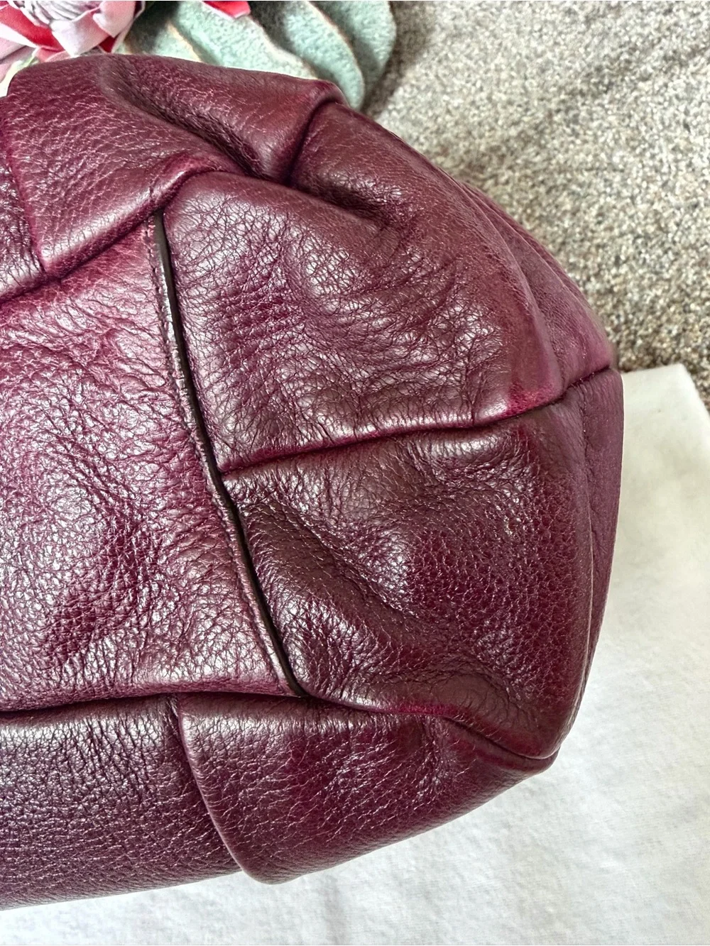 Prada Women's Burgundy Plum Leather Satchel